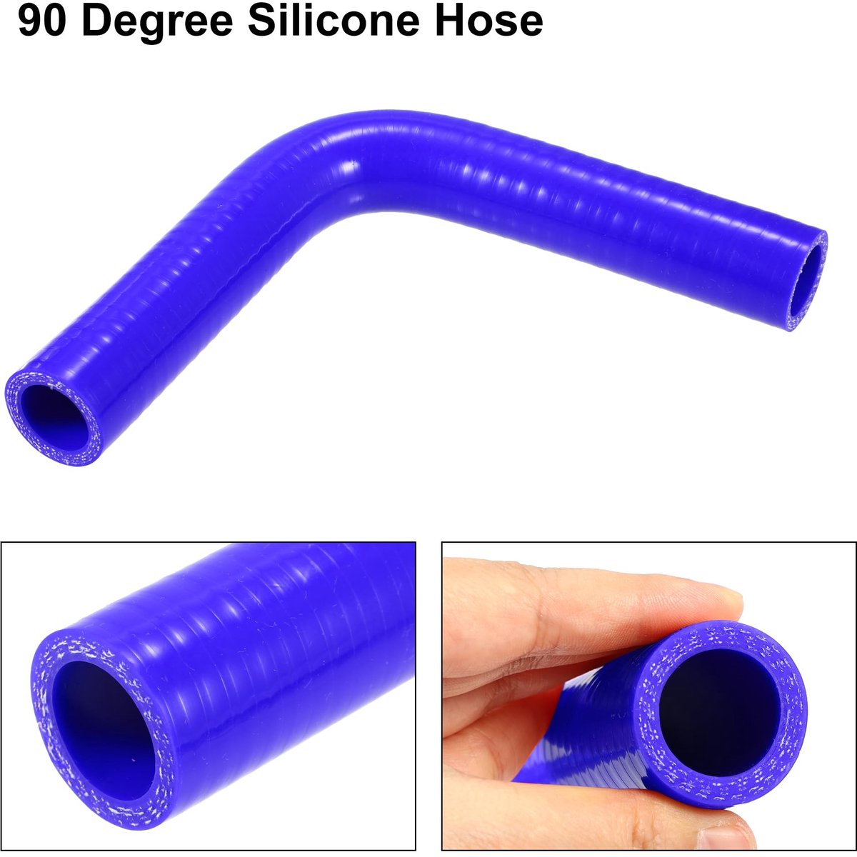 Dailygoods- Siliconen Slang 90 Graden Bocht - Universele Koppeling - Binnendiameter 25mm - Lengte 150mm - Blauw - Duurzaam Materiaal - Koelslang