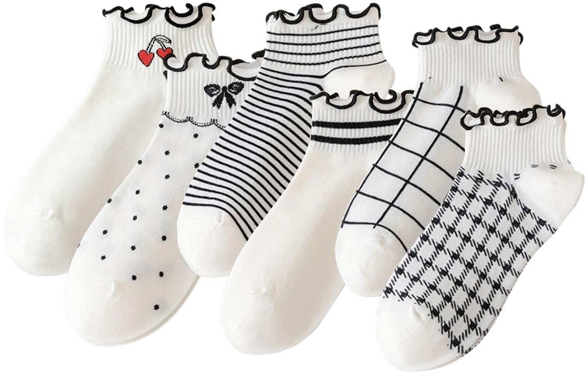 Dailygoods - 6 Paar Ruches Meisjes Sokken - Ademend en Comfortabel
