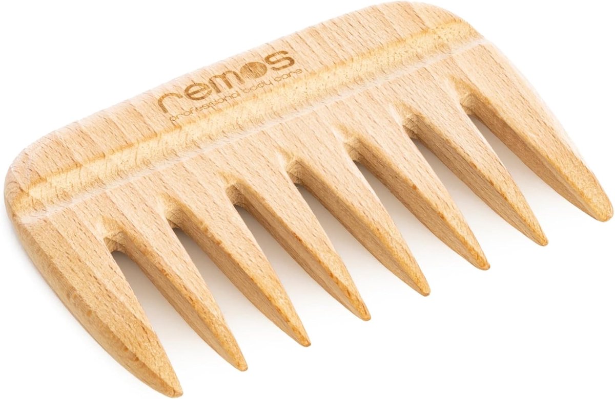 Thijox - Remos Zakhaar Kam van Beukenhout 9 cm - Antistatische Houten Kam voor Zacht en Klitvrij Haar - Ideaal voor Elke Gelegenheid