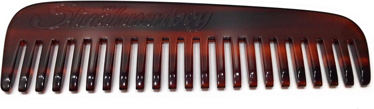 Afrokam 11 cm - Havanna bruin - handgemaakt - voor krullen en baardverzorging - ShopVlot
