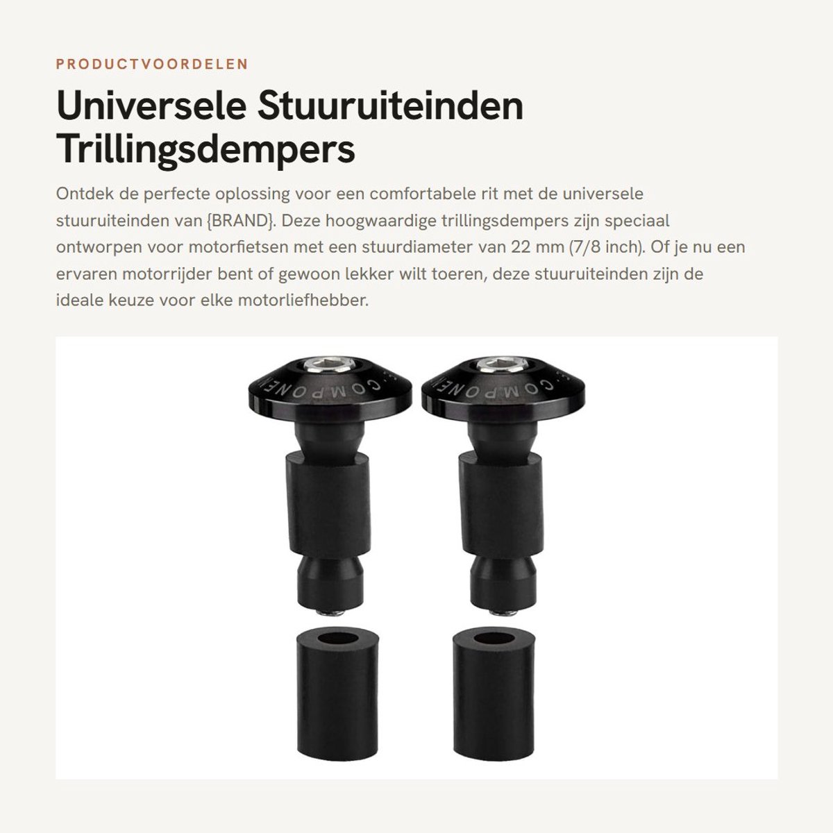 Dailygoods- Stuuruiteinden Universeel - Stuurgewichten - Trillingsdempers - Schuifkappen - Compatibel met 22 mm Stuur - Hoogwaardige Kwaliteit - Motorhandgrepen
