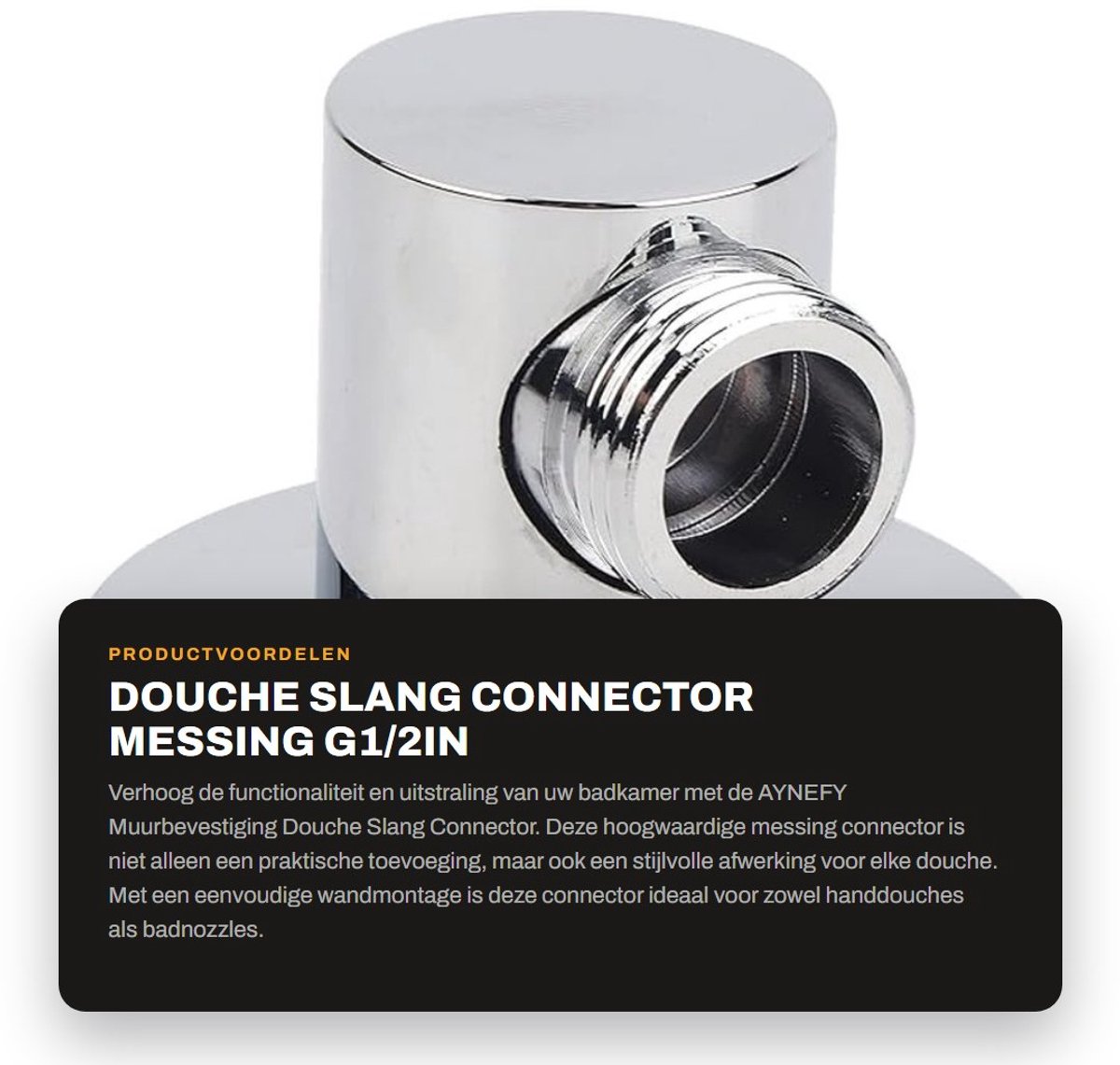 Dailygoods- Douche Slang Connector - Muurbeugel - Hoogwaardige Koper - Badkamer Accessoire - Duurzaam - Eenvoudige Installatie - Doucheconnector
