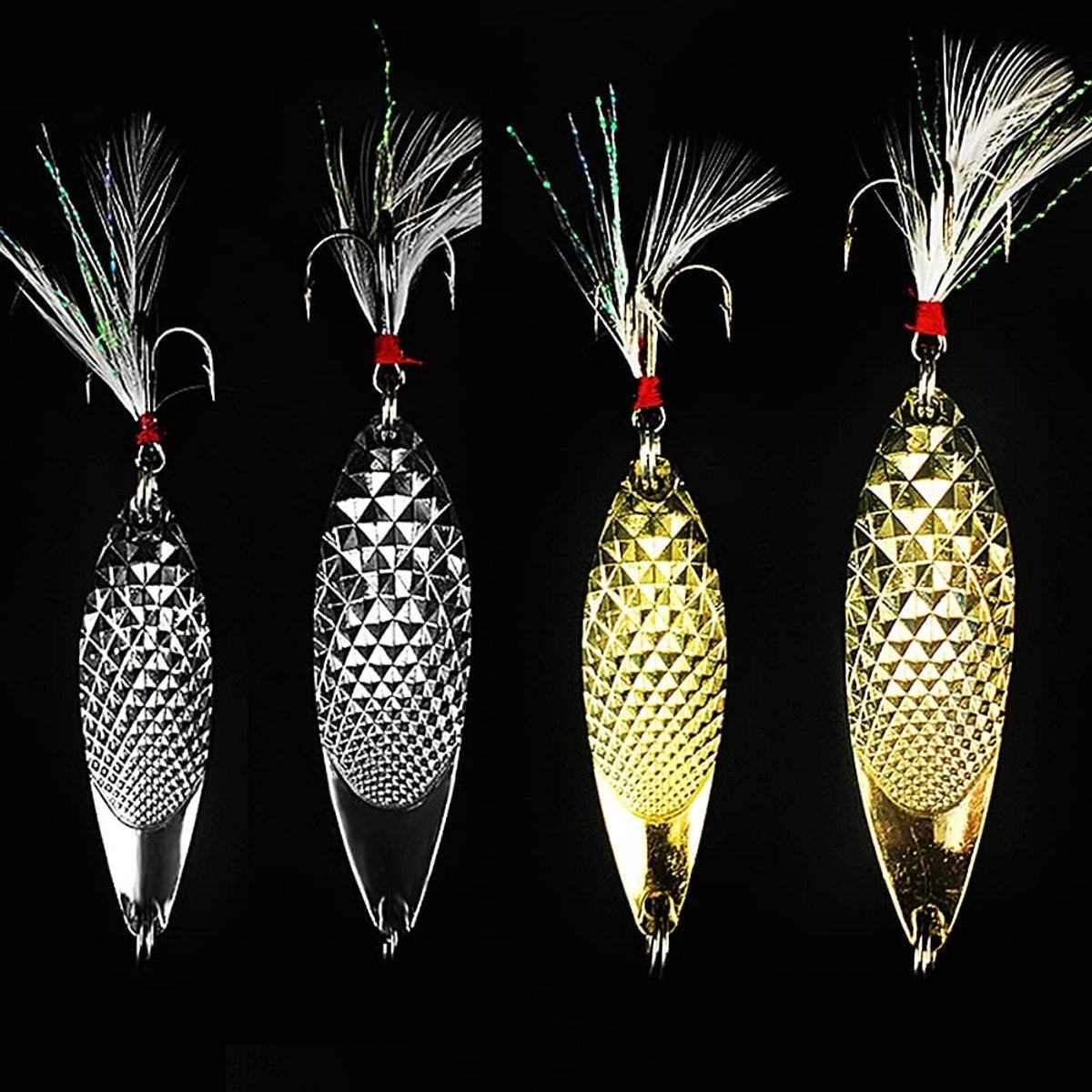 Metaal Vissen Lepels - Hard Bait Spinner Bait, Zinkende Jigging Lepels voor Baars en Gouden Forel