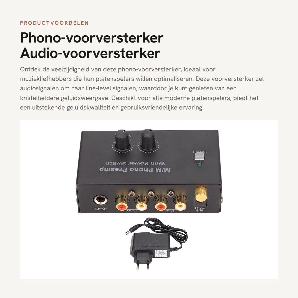 Dailygoods - Phono-voorversterker - Audio-voorversterker - Uitstekende geluidskwaliteit - Compact formaat - Geschikt voor platenspelers - Ideaal voor...