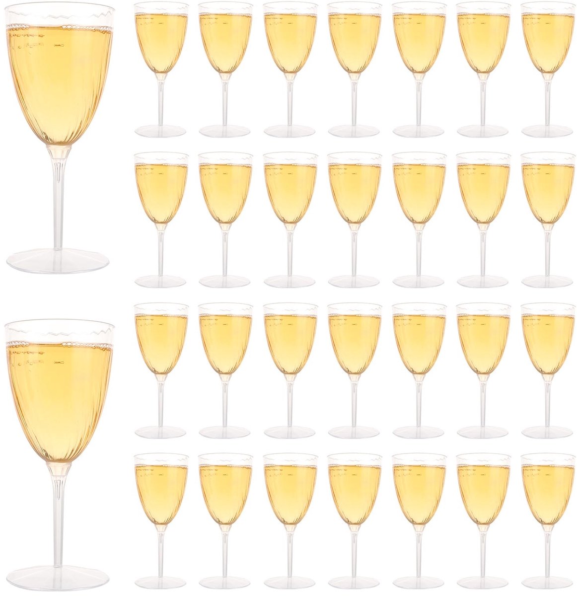 Dailygoods - Herbruikbare Plastic Champagneglazen - Set van 32 Stuks, 240 ml