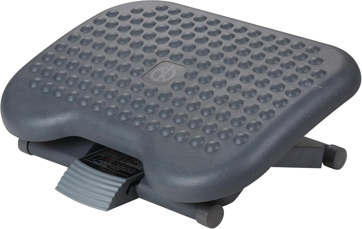 Thijox - Q-Connect KF17982 3-voudig in Hoogte Verstelbare Voetensteun met Antislip Coating en Massage-effect - Ideaal voor Thuis en Kantoor - Afmeting