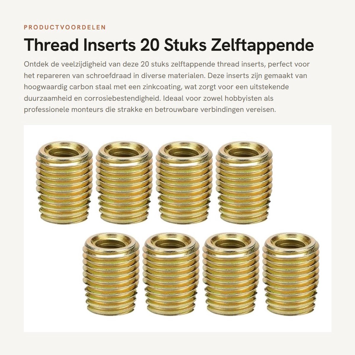 Dailygoods - Thread Inserts - 20 Stuks - Zelftappende Schroef Reparatie - Carbon Staal - M3x0.5/M5x0.5 - Duurzaam en Betrouwbaar - Ideaal voor Mechani...
