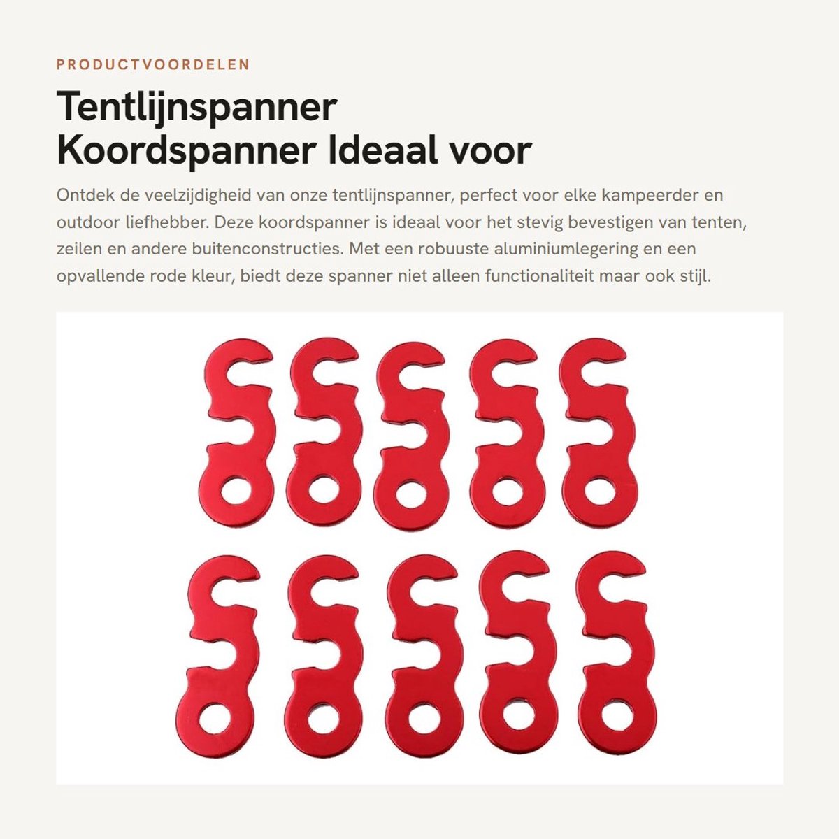 Dailygoods- Tentlijnspanner Aluminium - Koordspanner - Touwspanner - Windtouwgesp - Geschikt voor 3-9 mm Koord - Lichtgewicht en Duurzaam