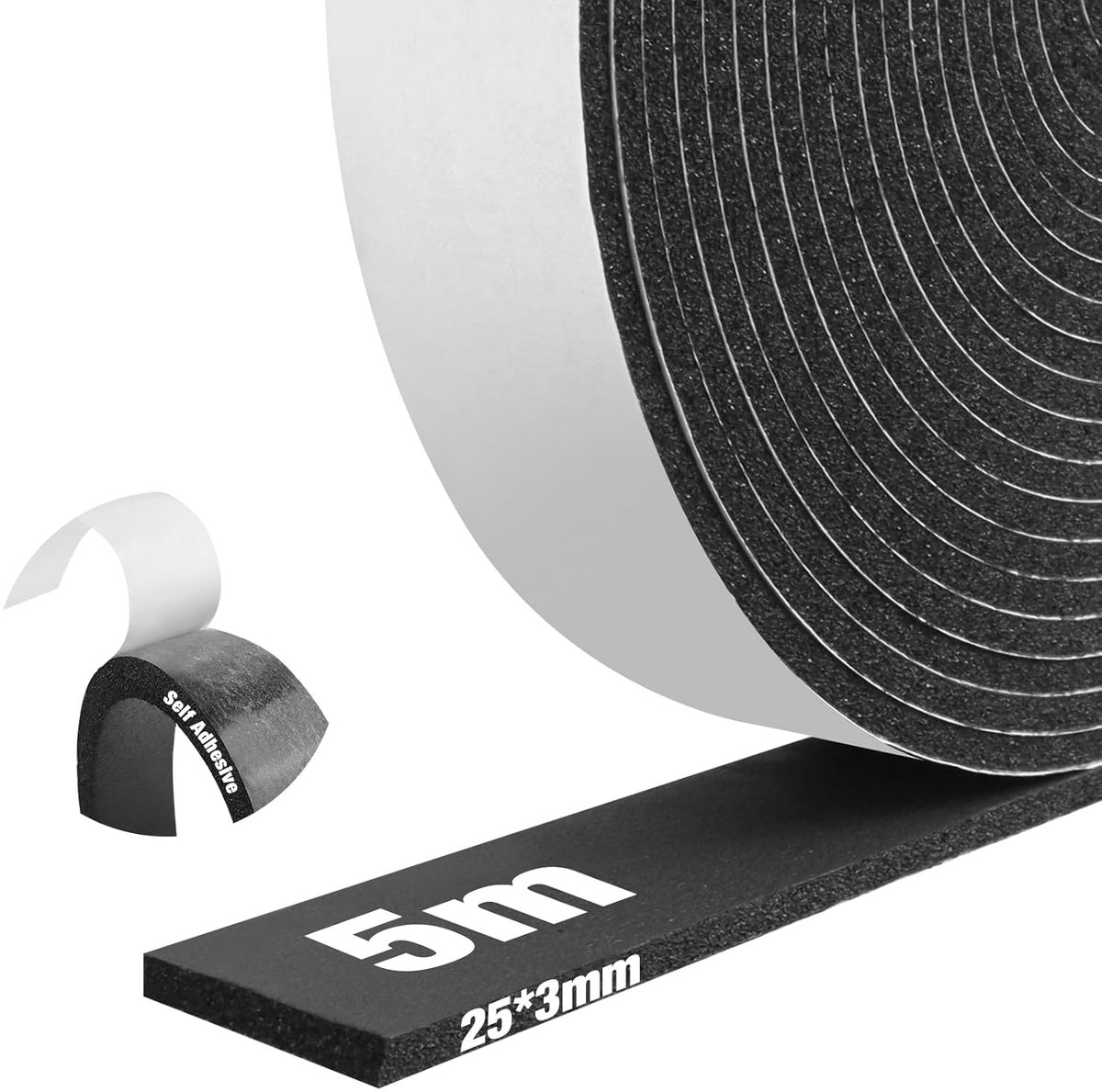 Thijox - Afdichtingstape voor Deuren en Ramen, Zelfklevende Rubber Tochtstrip voor Kookplaat, Weerstrip en Afdichtingsband voor Raam- en Deurisolatie,