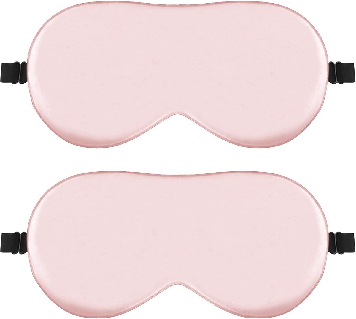 Thijox - Slaapmasker 2 stuks, ultrazacht zijde, verstelbare riem, voor heren, dames en kinderen, ideaal voor reizen, yoga en ontspanning, roze blinddo