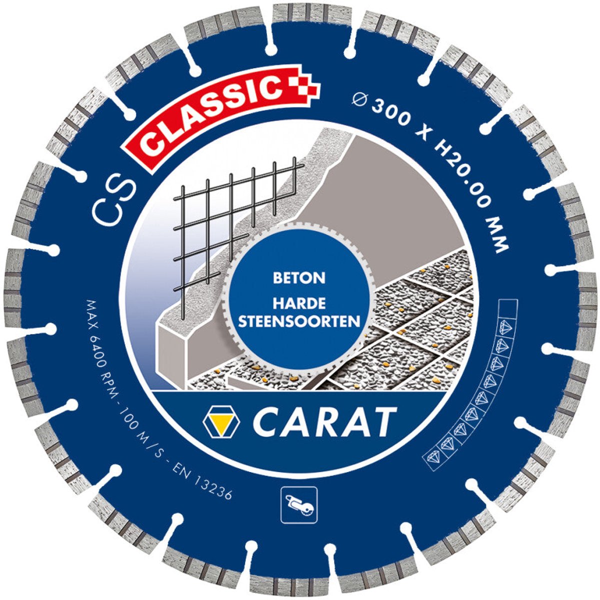 CARAT 5x DIAMANTZAGEN IN KOFFER BETON CS CLASSIC Ø350 x 25,40 MM