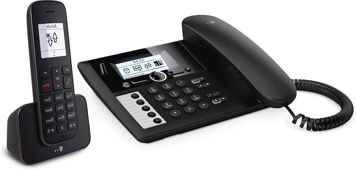 Tafeltelefoon met handset - Draadloos toestel - Thuisgebruik - Groot verlicht display - 245 uur standby - Zwart