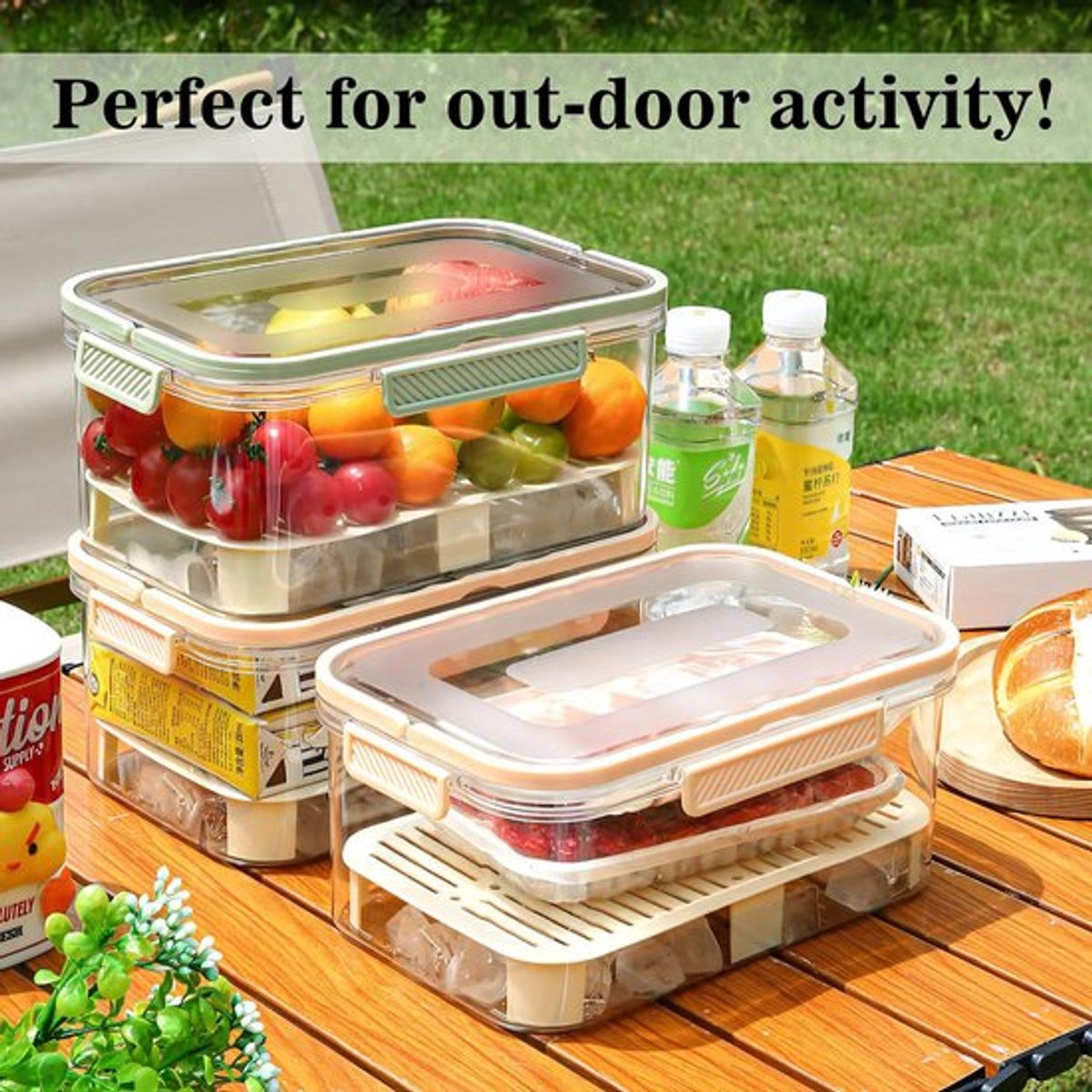 Gekoelde snackbox - 500 ml - Beige 25*16
