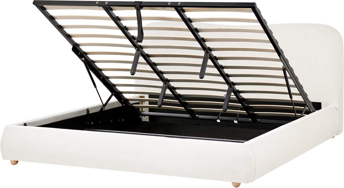 BLAGNAC - Bed opbergruimte - Gebroken wit - 180 x 200 cm - Polyester