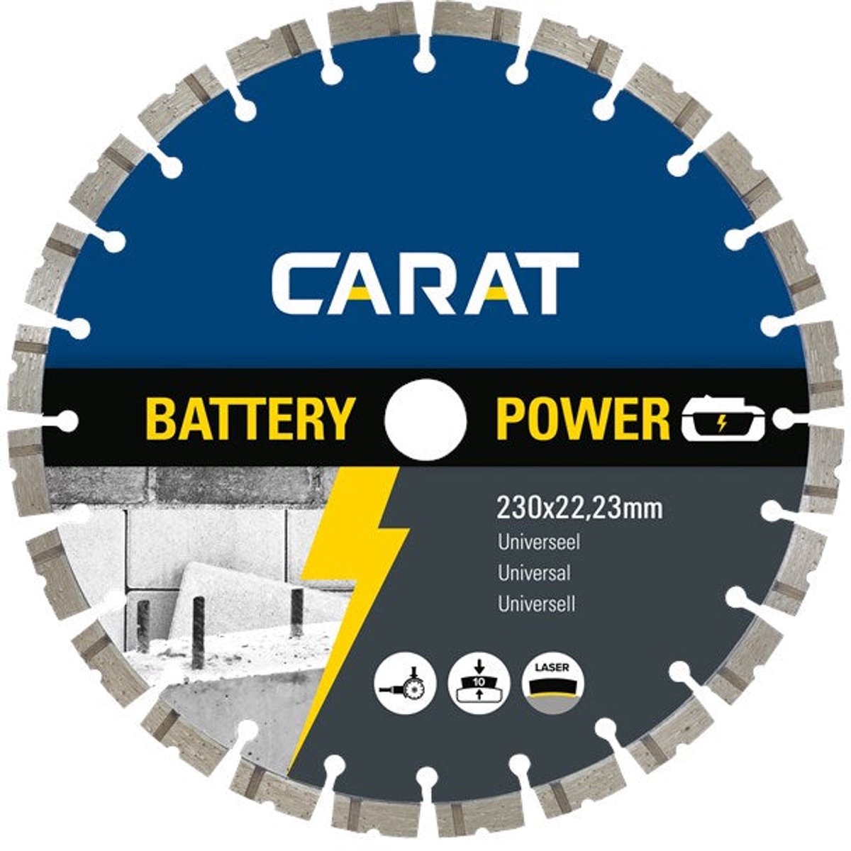 CARAT DIAMANTZAAG UNIVERSEEL Ø230x22,23 BATTERY POWER - CBP2303000