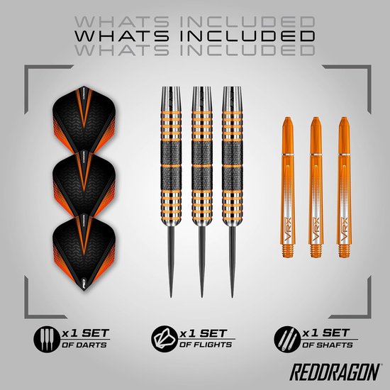 Tungsten Steeltip Pijlen - Professionele Set - Precisie Werpen - 90% Wolfraam Materiaal - 30 gram - Zwart oranje — afbeelding 2