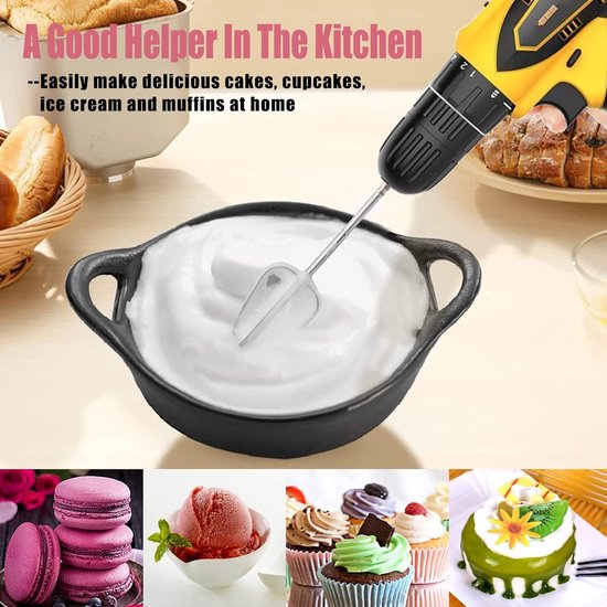Mixer Accessoire Set: Garde, Deeg Haak en Klopper van Roestvrij Staal — afbeelding 4