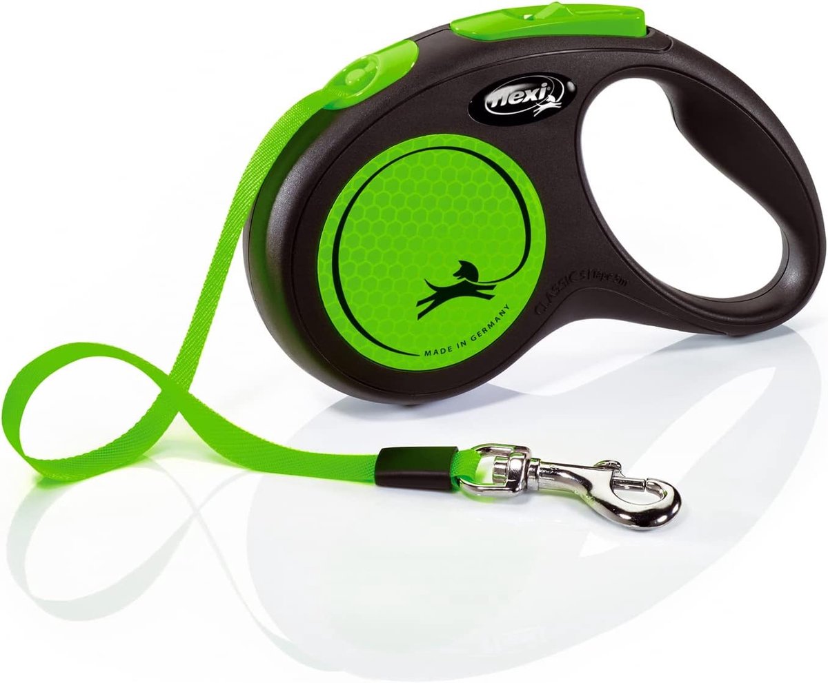 Thijox - Flexi Intrekbare Hondenriem Groen 5m voor Honden tot 15kg - Ergonomische Handgreep, Robuuste Duitse Technologie, Optimaal Veiligheidsysteem