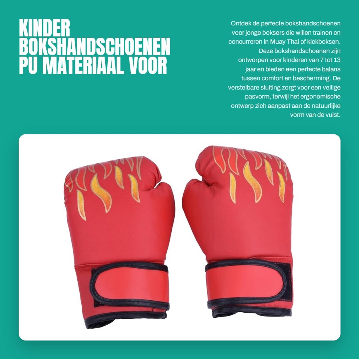 Dailygoods- Bokshandschoenen Kinderen - Verstelbaar - PU Materiaal - Beschermend - Ergonomisch Ontwerp - Voor Muay Thai/Sparren - Vechtsporthandschoenen
