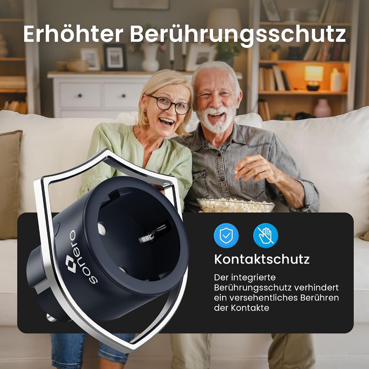 SnelShoppen - Draadloze Stopcontacten Set 2300 Watt - 2 x Contactdoos met Afstandsbediening - Antraciet - Perfect voor Huis, Tuin, Camping en Feesten