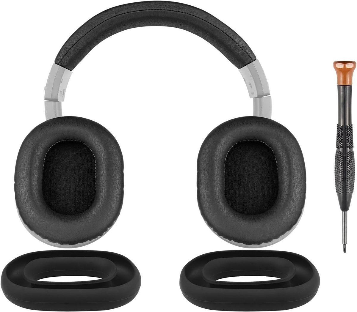 Vervangingsset voor Oorkussens en Hoofdband voor Audio Technica ATH M40 en M40X Hoofdtelefoons, Inclusief Silicone Oorkussen Covers en Hoofdband Kussen