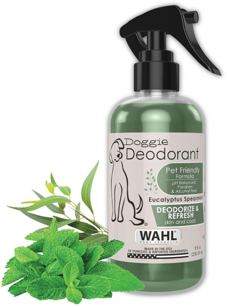 Wahl Honden Deodorant Spray – Eucalyptus & Groene Munt – Verfrist Vacht en Huid – Geurverwijderaar voor Honden