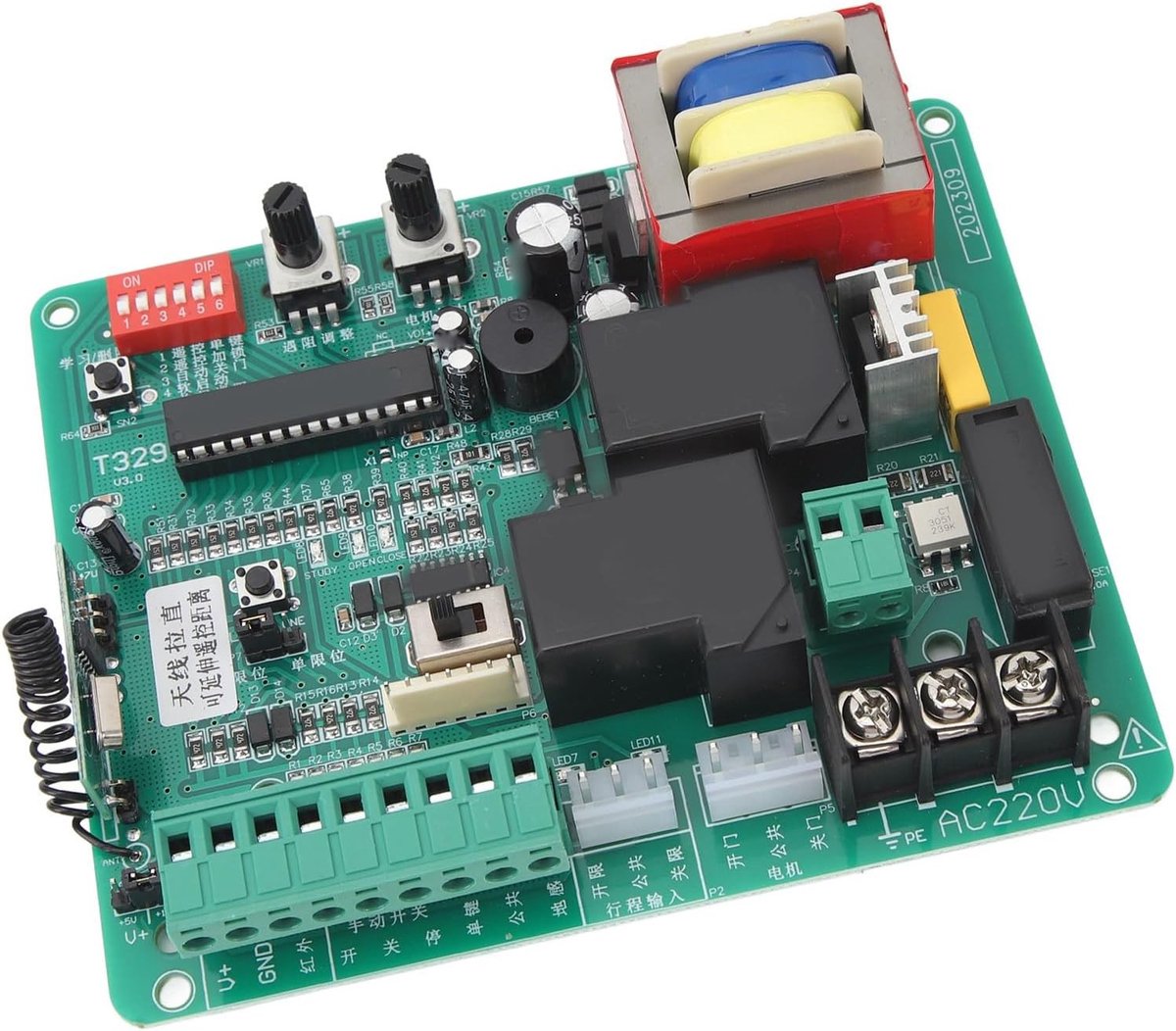 Circuit Control Board voor Schuifpoortopener, Hoge Gevoeligheid Hoofd Elektronische Besturing voor Schuifpoortmotor en Accessoires, Eenvoudig en Betrouwbaar (220V)