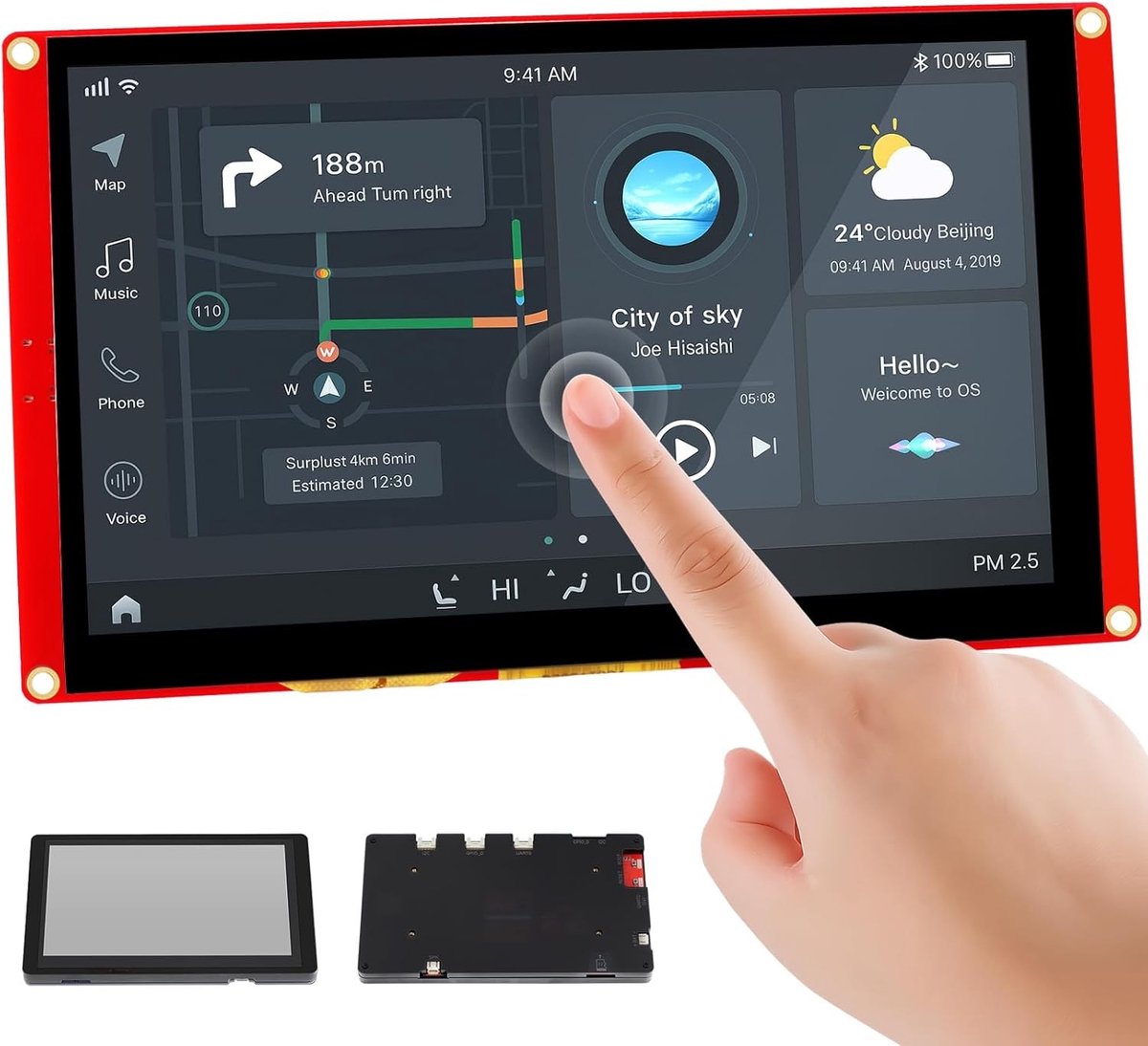 7 Inch HMI LCD Touch Screen 800×480 met Acryl Behuizing voor ESP32 en Arduino, Geschikt voor MicroPython en LVGL