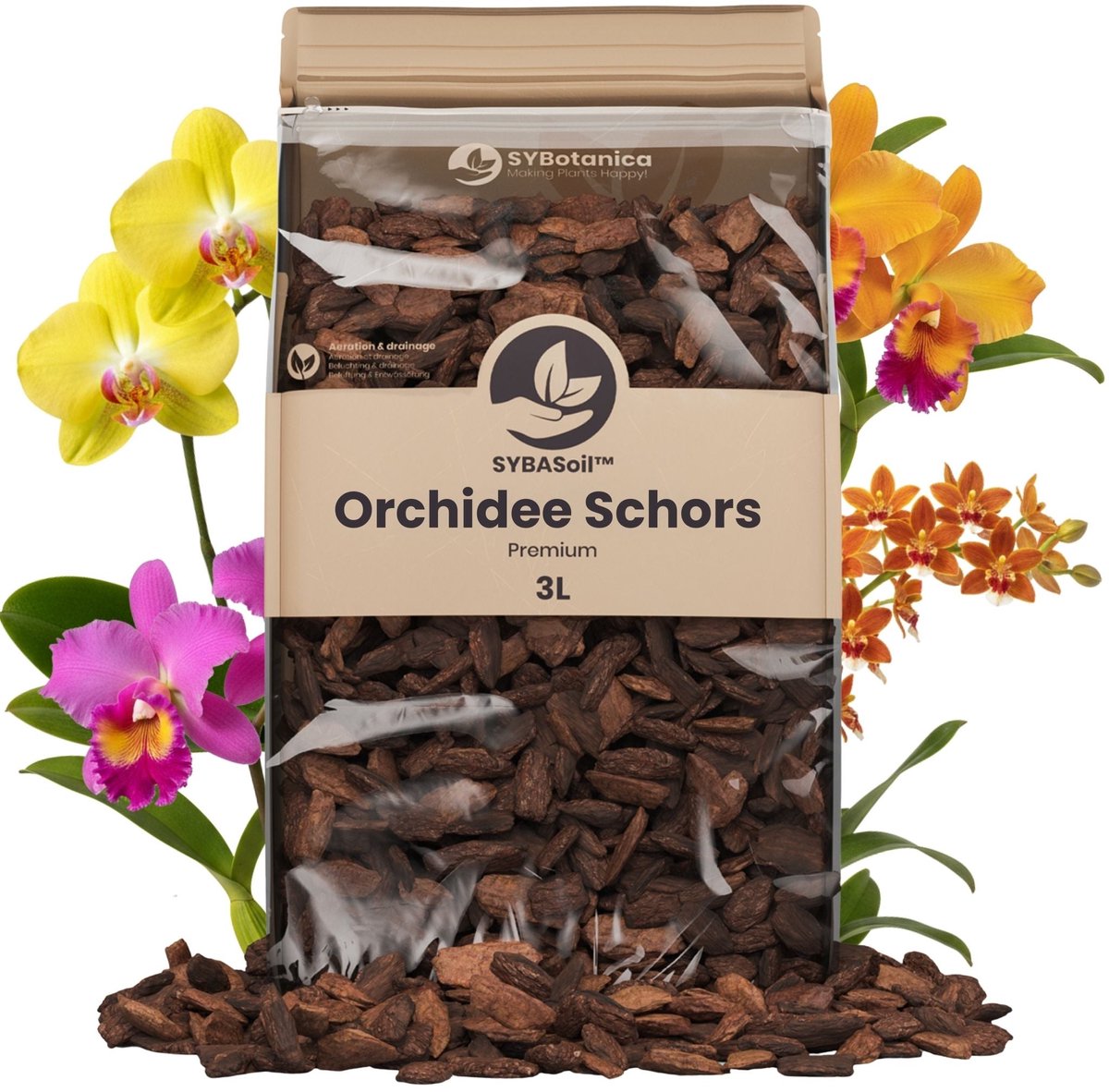 Sybotanica - Orchidee Schors 3L Medium (12-15mm) - Duurzaam Substraat