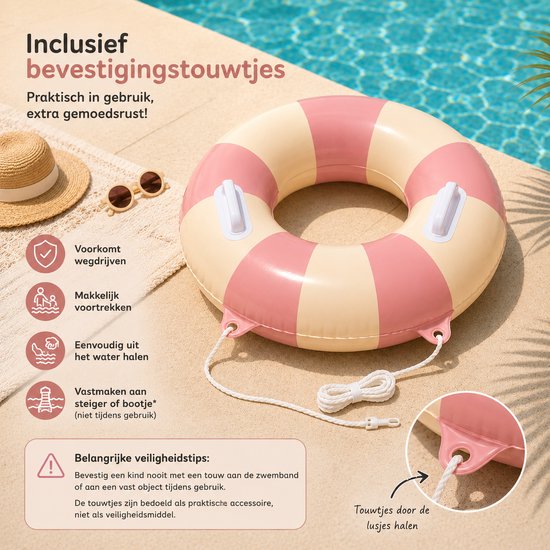 BRD® Baby Zwemband Roze - 65 cm 2 tot 6 jaar - Met zitje en handgrepen van BRD — afbeelding 2