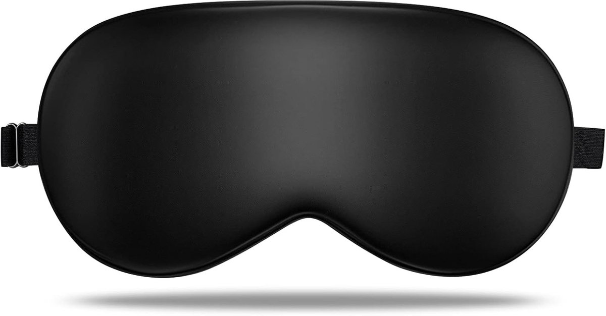 Thijox - Zijden Slaapmasker, Verstelbaar Oogmasker voor Dames en Heren, Diepzwart, Ideaal voor Reis, Slaap en Ontspanning