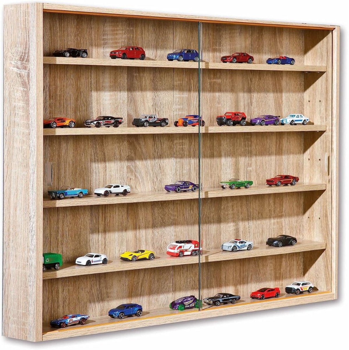 Ploutos® Vitrinekast Met Glas - Hangvitrine - Wandvitrinekast - Bruin - 10cm x 80cm x 60cm