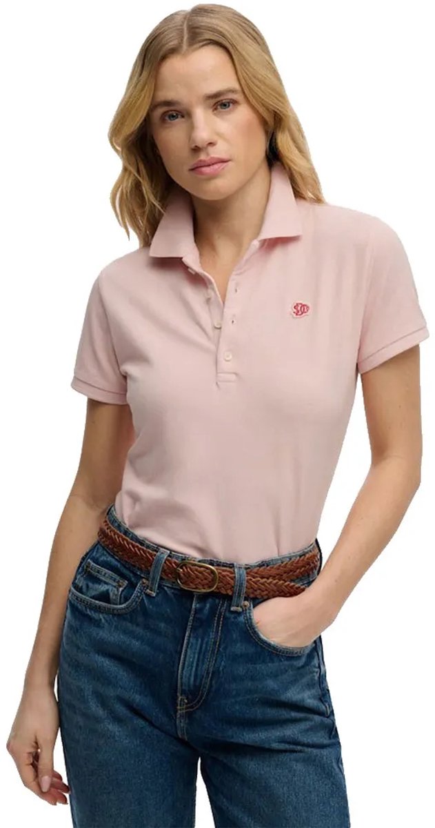 Superdry Heritage Slim Fit Korte Mouw Poloshirt M Vrouw Roze