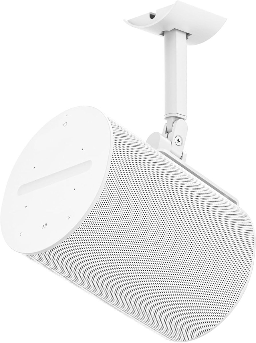 Verstelbare Wand- en Plafondbeugel voor Draadloze Speakers - Tilt en Swivel Houder voor Gemakkelijke Installatie en Optimalisatie van Geluidskwaliteit, Wit