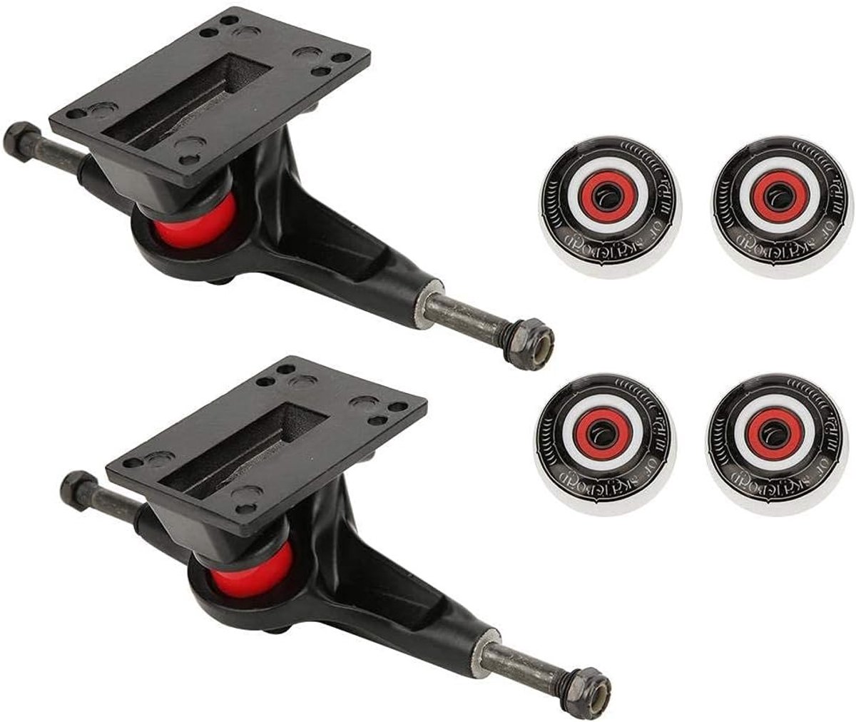 Hoogwaardige Skateboard Wielen en Trucks Set, Dubbelvormige Aluminium Combo Kit voor Optimale Prestaties