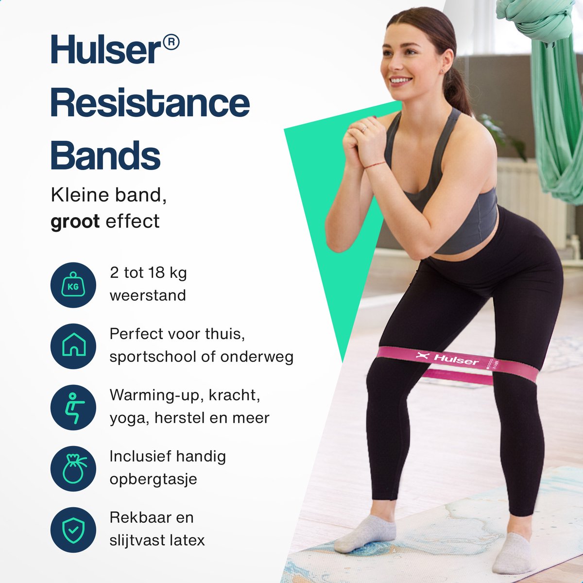 Hulser Sportieve bundel - Foam roller en Mini weerstandsbanden set - Roze - Met digitale startgidsen - Weerstandsband en Massage roller – Herstel - Fitness booty band en Yoga foamroller - Voor triggerpoint massage en stretch - Grid Trigger thumbnail 3