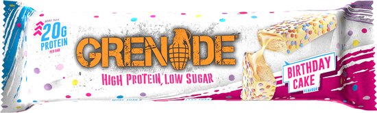 Grenade - High Protein, Low sugar - Protein bar - Birthday Cake - 21g eiwit - 12 x 60g - Eiwitreep - Diverse smaken — afbeelding 2