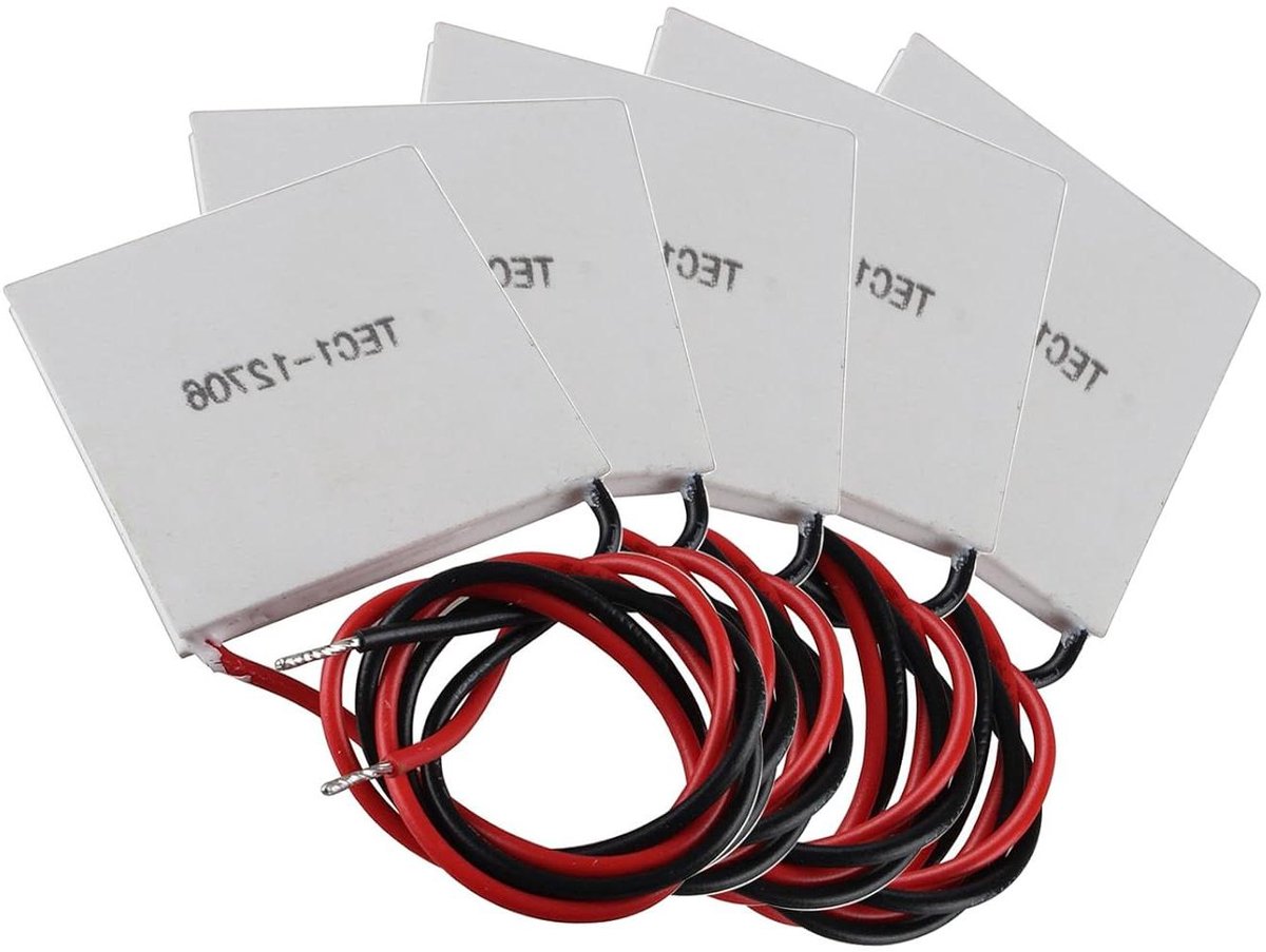 Koelmodule Set - Peltier Elementen - Temperatuur Regeling - Compact Ontwerp - 5 Stuks 40mm - Zilverkleurig
