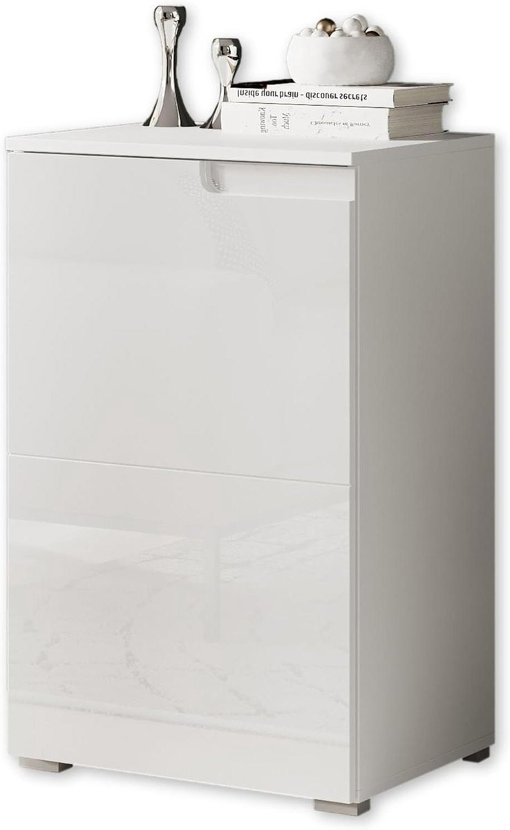 Moderne Commode - Opbergmeubel - Woonkamer Organisatie - Hoogglans Afwerking - 50 x 80 cm - Wit