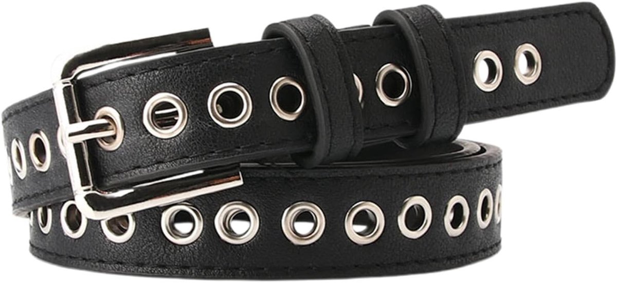 Dunne PU leren riem met metalen gesp voor dames, geschikt voor jeans en jurken, taille tot 104 cm