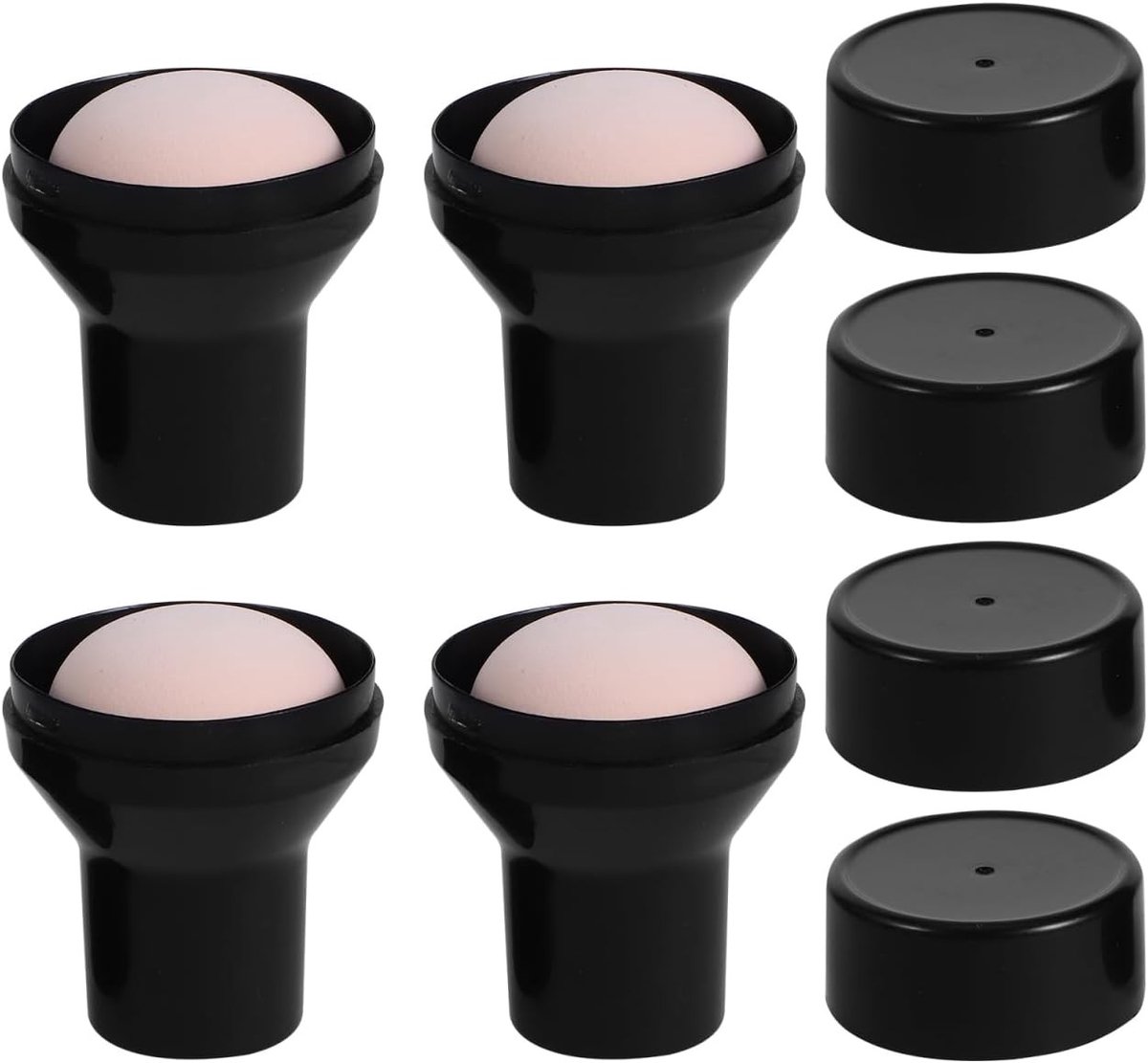 Set van 4 Make-up Sponzen en Borstels voor Poeder en Cosmetica - Essentiële Make-up Accessoires voor een Perfecte Afwerking