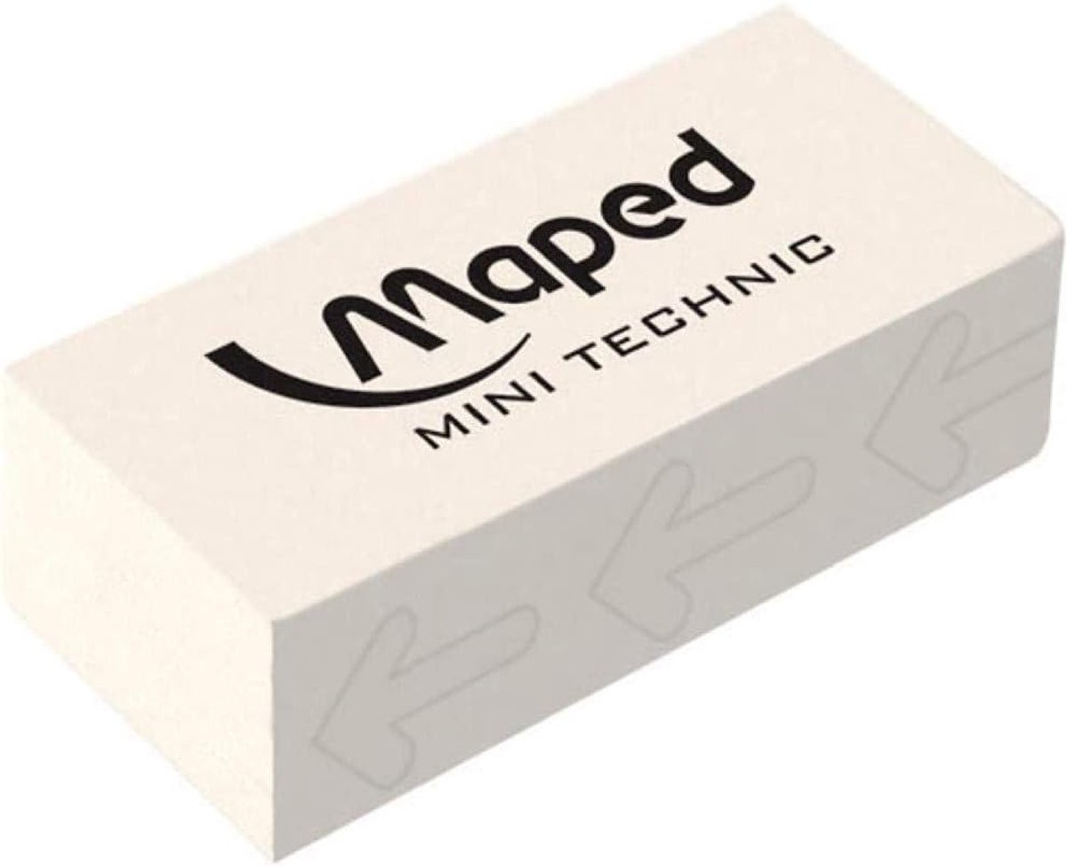 Thijox - Set van 3 Mini Technic Gummen, Wit - Stofvrije En Efficiënte Gummen Voor School, Kantoor, En Creatief Gebruik - Compact Formaat 18,2 x 12,6 x