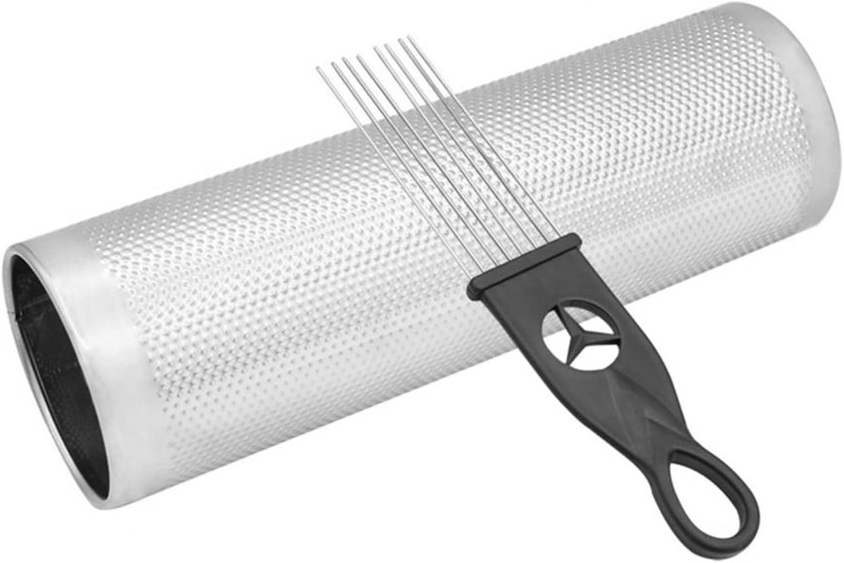 Roestvrijstalen Guiro Shaker voor Percussie - Professioneel en Amateur Gebruik, Inclusief Schraper en Handleiding