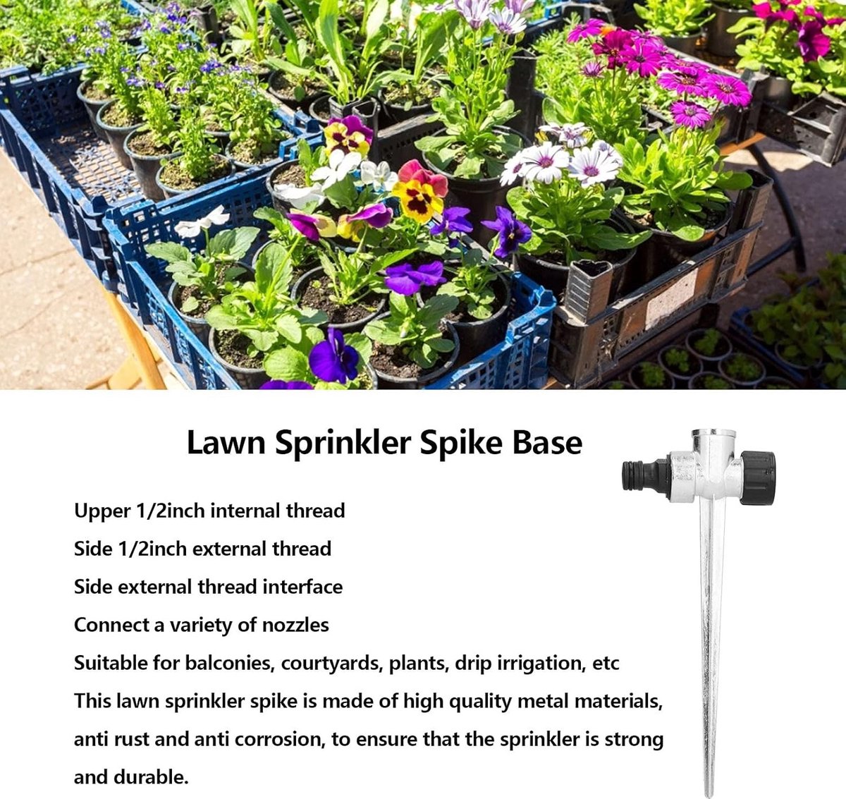 5 Stuks Metalen Tuinsproeier met 1/2 Inch Draad - Ideaal voor Grondwater, Tuinirrigatie en Grasbesproeiing