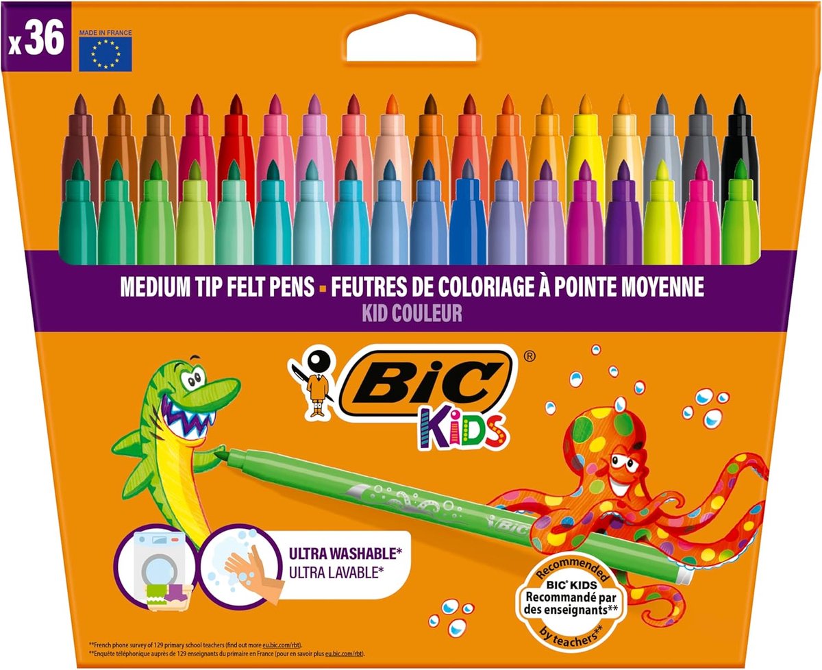 Thijox - Viltstiften voor Kinderen - Assortiment van 36 Kleuren - Veilig en Ontwikkeling Stimulerend - Perfect voor Tekenprojecten en Creatieve Activi