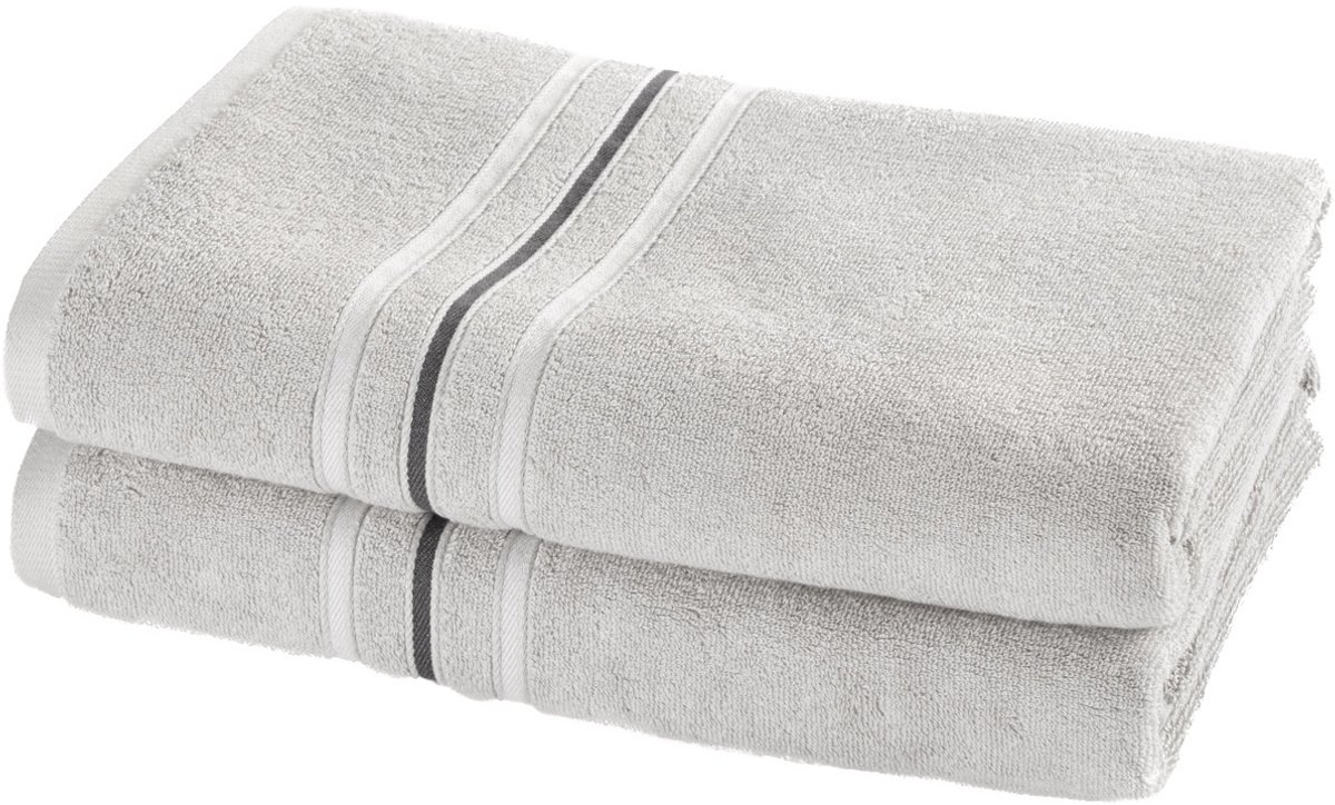Moodit Douchelaken Empress - Silver - set 2 st. - 70 x 140 cm - 100% Katoen