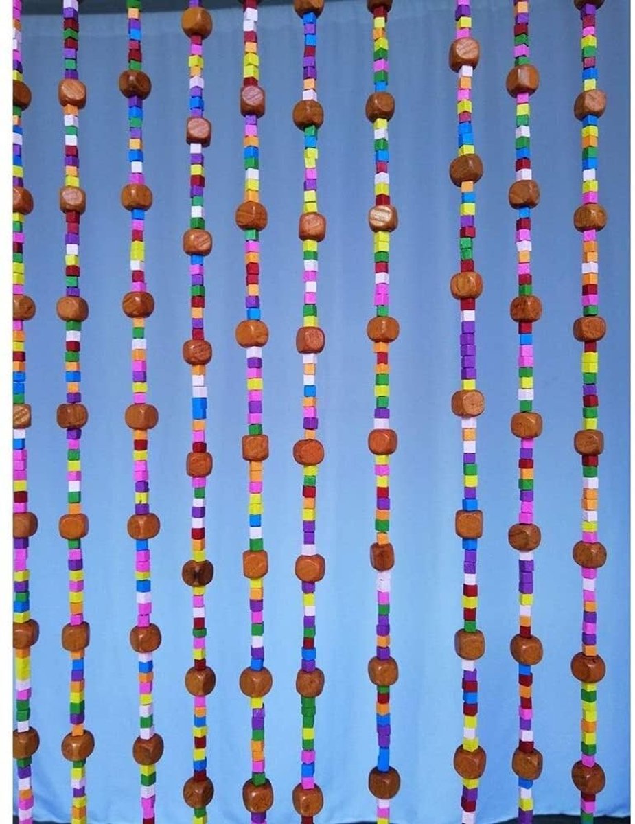 45 Strengen Bead Gordijn Deur Gordijn Houten Draad Gordijn Opknoping Gordijnen Kamer Divider Deur Gordijnen Scherm Kleur Ontwerp Handgemaakte Bij Thuis Ingangsdecoratie, 2 Kleuren Optioneel(A,90X220cm