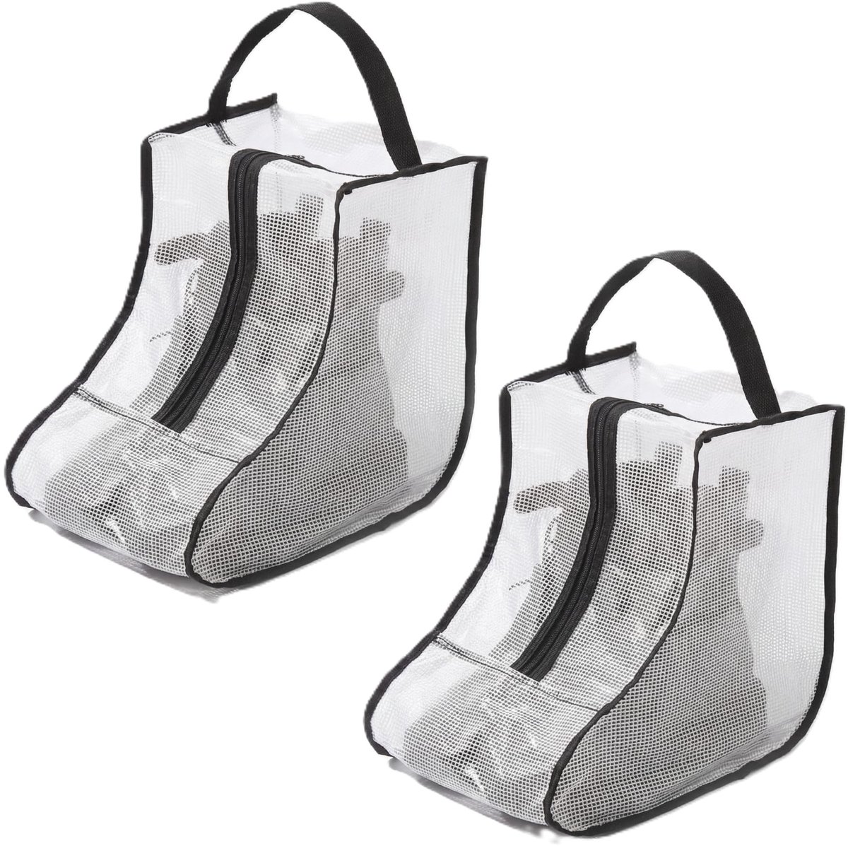 2 Stuks Korte Laarzen Opbergtassen – Transparante Schoenen Organizer met Ritssluiting en Handgreep – Stofdichte Opbergzak voor Enkellaarzen, Snowboots en Reisschoenen