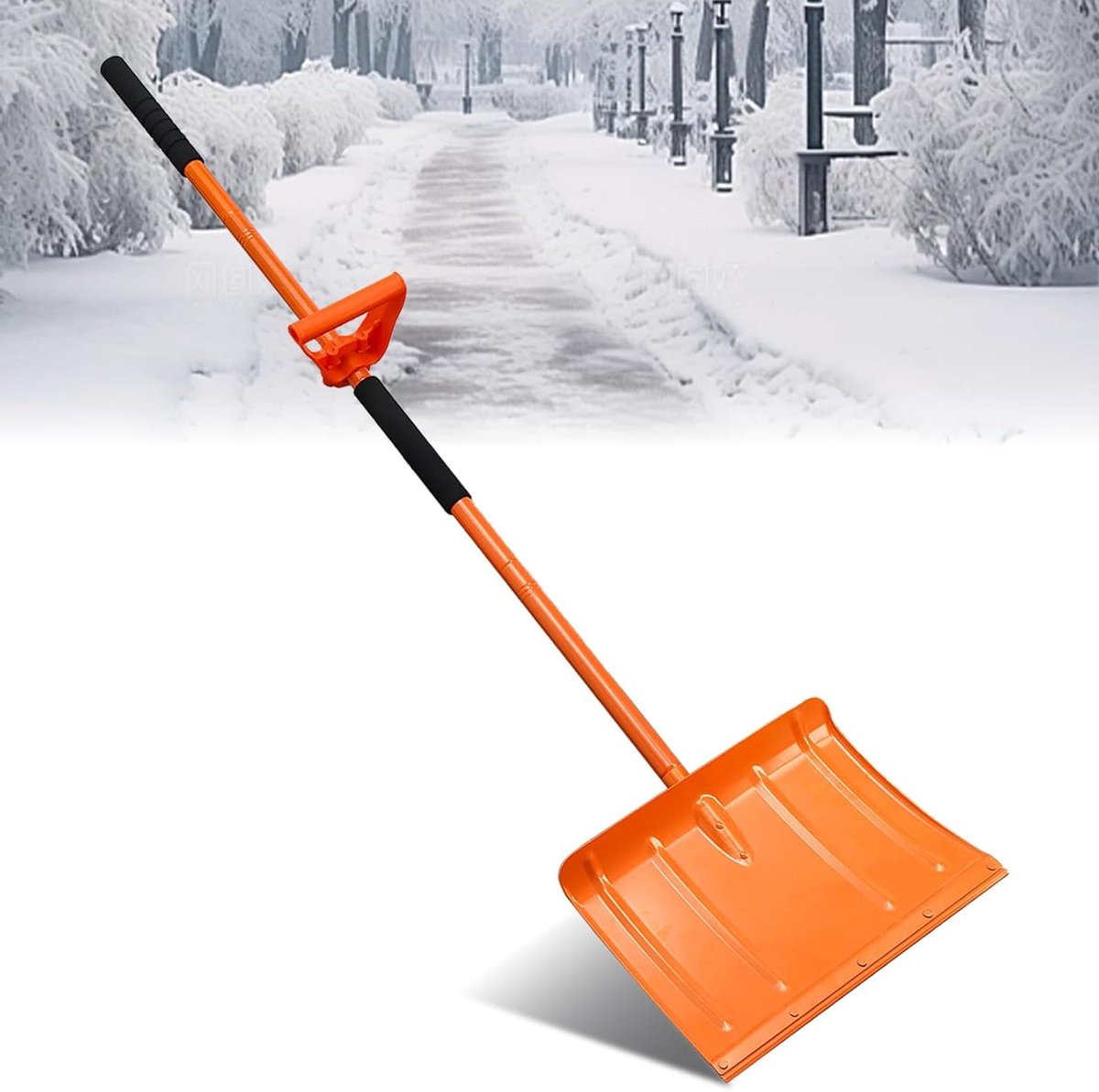 Grote Sneeuwschuiver - Opritten Schoonmaker - Winterklaar Maken - Ergonomisch Handvat - 16 Inch Breed - Fel Oranje