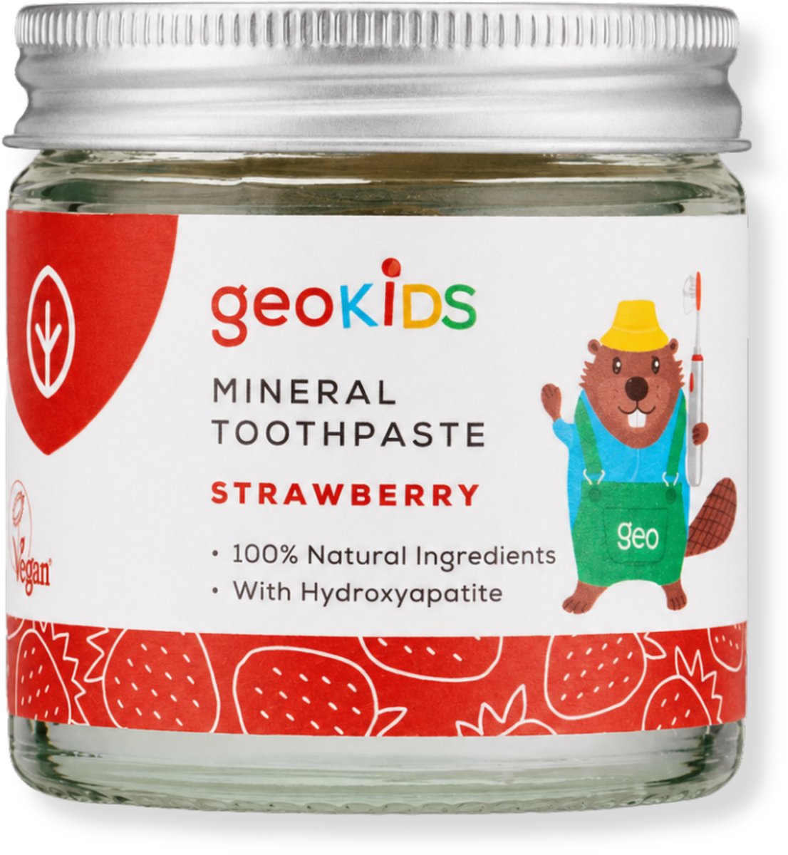 Georganics kindertandpasta - fluoridevrij - aardbei - HAP - 60 ml